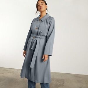 Everlane Slate Blue Trench Coat